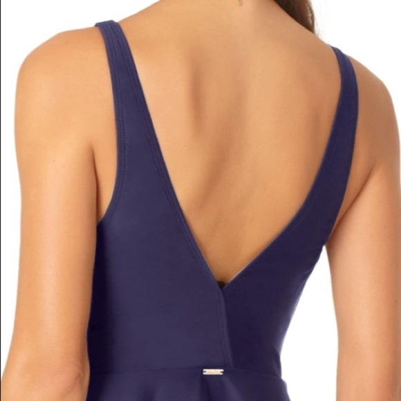 ANNE Cole Plunge One Piece Swimdress Swimsuit - Picture 4 of 8
